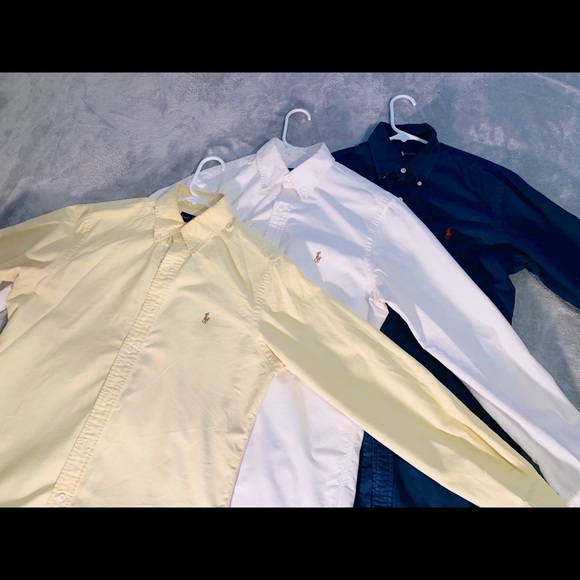 POLO RALPH LAUREN LONG SLEEVES BUTTON DOWN (x3) - Picture 1 of 13